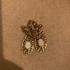 Opal??? Gold clip-on earrings